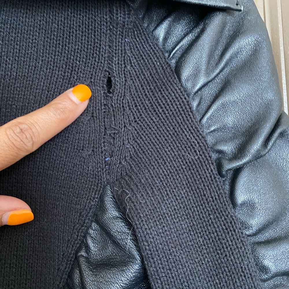 COPY - Express Leather Ruffled Sweater - Picture 6 of 6